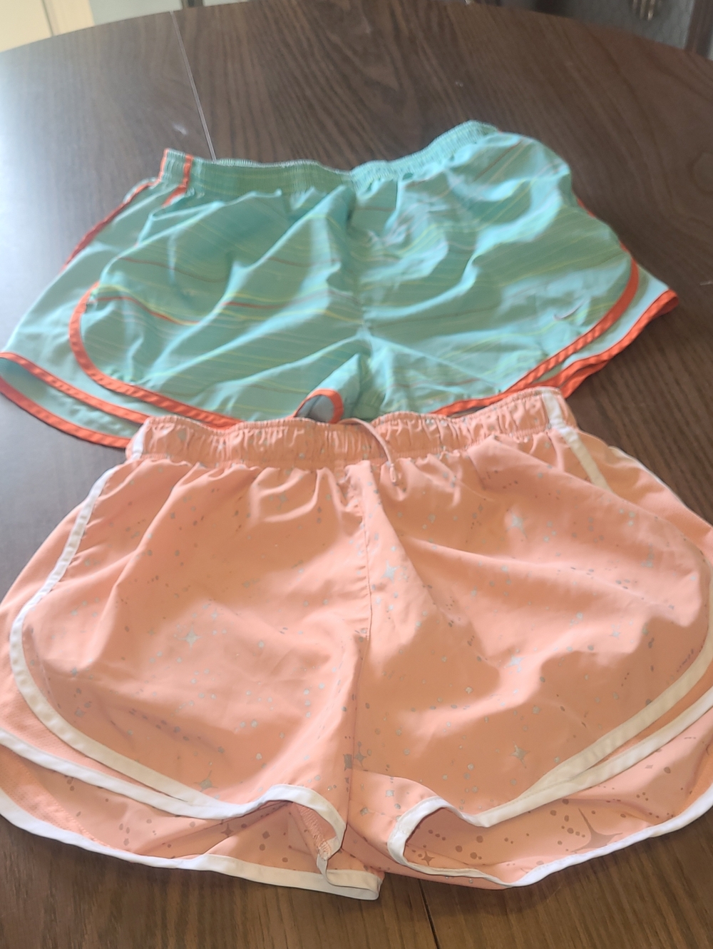 Nike Shorts Bundle Peach Athletic Shorts with Silver Stars Accents Size Womens M